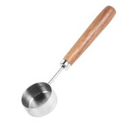 LABRIMP Cuillère à Café Acier Inoxydable avec Manche Bois de Doseuse pour Café Moulu Poudre de Lait Outil de Mesure Décoratif pour Cuisine