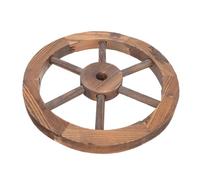 LABRIMP Décoration Murale Vintage en Bois Forme Roue de Chariot 25 Cm Diamètre, Ornement Mural Rustique pour Jardin, à Suspendre Murale Extérieure Décorative en Bois Naturel