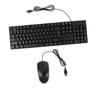 LABRIMP Ensemble Clavier et Souris Filaire USB Silencieux pour PC Bureau, Usage Domestique, Technologie Optique Réactive, Alimentation USB sans Pile, Combo Informatique Noir