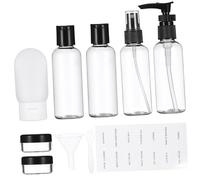 LABRIMP Ensemble de Bouteilles de Voyage Hygiène 5 Pièces 80 Ml Plastique Transparent Flacons Distributeurs Étanches Paquet de Transport pour Soins Personnels en Déplacement
