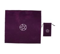 LABRIMP Ensemble Nappe de Tarot en Flanelle avec Paquet de Rangement Multifonctionnel Portable Couleur Pourpre pour Cartes Divinatoires pour Voyage Spirituel