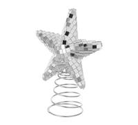 LABRIMP Étoile des Arbres Disco Décoration Réfléchissante pour Sapin De Noël Topper Étoile De Sapin De Noël Dessus De Faîteau d'arbre Un Verre