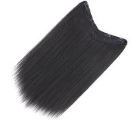 LABRIMP Extensions de Cheveux Synthétiques Noires en Fibre Haute Température, Clip V-type Naturel et Confortable pour Femmes, pour Conférences et Randonnées
