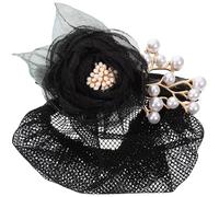 LABRIMP Filet à Chignon de Ballet pour Filles en Tissu Noir Clip Fleur, Accessoire Coiffure pour Fixer et Décorer les Chignons Lors de Différentes Occasions