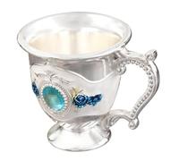 LABRIMP Gobelet En Alliage Européen Argenté-bleu Vintage, Coupe à Vin Métal Réutilisable, Incassable, Anti-usure, Fête, Bar Et Dîner, Ensemble