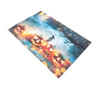 LABRIMP Halloween Photo Backdrop Halloween Wall Hanging Background Cloth with Pumpkin Bat Moon Design for Party and Photography Decor