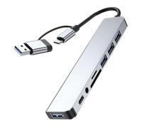 LABRIMP Hub USB Type-c pour Ordinateur Portable Adaptateur USB 3.0/2.0 8 Ports Compatible Plug and Play Transmission Rapide pour Usage Bureau