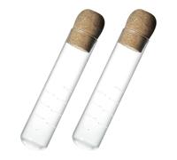 LABRIMP Infuseur à Thé Pratique Passoire à Thé Réutilisable en Verre 2pcs avec Bouchon en Liège pour Feuilles de Séparation pour Tasses