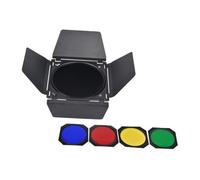 LABRIMP Kit Éclairage Photo 18 CM Déflecteur à 4 Volets Nid D’Abeille et 4 Filtres Couleur Accessoire D’Éclairage Photographique pour Lampe Flash Barrière Lumineuse pour Studio et