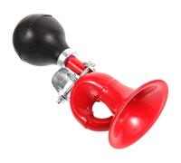 LABRIMP Klaxon de Vélo Manuel Rouge, Corne Rétro Puissante en Métal Anneau de Guidon, Accessoire Vélo VTT et Route pour Signalisation Extérieure Sonore Claire et Portable