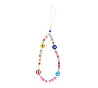 LABRIMP Lanière Téléphone Portable Ethnique Colorée Pâte Polymère Décoration Légère et Pratique Suspendu avec Perles Uniques Tour de Cou et Poignet Adaptés Protection la Perte Vol