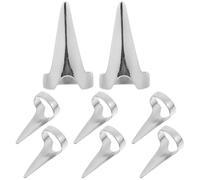 LABRIMP Lot de 10 Anneaux de Sélection de Cheveux en Alliage de Zinc Argenté, Accessoires pour Tresses et Séparations, Doigts de Coiffure Pratiques pour Extensions et Colorations, Usage