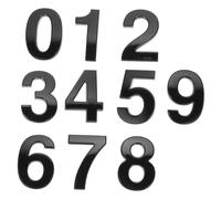 LABRIMP Lot de 10 Numéros Autocollants pour Boîte aux Lettres, Chiffres Noirs 0-9, Plaquage Métallique Brossé 10 Cm, Auto-adhésifs Résistants pour Porte D’immeuble, Hôtel, Appartement