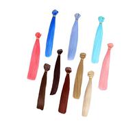 LABRIMP Lot de 10 Perruques De Poupée Synthétiques Lisses Haute Température Couleur Mixte 1m x 20cm pour Fabrication Artisanale De Poupées Et Coiffures Personnalisées