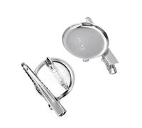 LABRIMP Lot de 100 Broches en Fer Argentées avec Plateau Disque 2cm, Base pour Fabrication de Bijoux, Pouvant être Ornées de Pierres Décoratives, pour Chapeaux et Accessoires