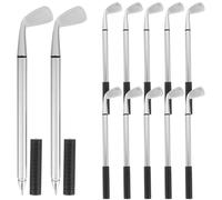 LABRIMP Lot de 12 stylos à bille de golf, mini accessoires de bureau, stylo scolaire, noirs, en alliage d’aluminium, pour décoration de mariage