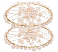 LABRIMP Lot de 2 Cercles de Perles Décoratives pour Photographie de Bijoux et Nail Art Accessoires Légers en Perles Délicates pour Séance Photo en Studio et Décoration Manucure