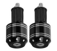 LABRIMP Lot de 2 Embouts de Guidon Moto Anti-vibrations en Alliage D'aluminium et Abs, Bandes Blanches à Points, Applicables, Protection Anti-chute pour Motos Tout Usage, Accessoires