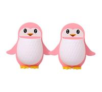 LABRIMP Lot De 2 Porte-Stylo Mural en Plastique, Support Mural sans Perforation, Forme Pingouin Rose, Rangement Polyvalent pour Télécommandes Et Petits Objets, Organiseurs Cuisine Et Salle De Bain