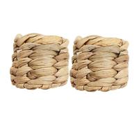 LABRIMP Lot de 2 Ronds de Serviette Rustiques 5x5 Cm en Herbe de Calebasse Tressée, Porte-Serviettes Pastoral Réutilisable, Décoration de Table pour Mariage et Fête