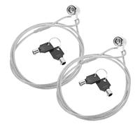 LABRIMP Lot De 2 Sets De Câbles De Verrouillage pour Ordinateur Portable, Antivol à Clé Compatible, Câble De Sécurité 1,2 M, Accessoire Informatique pour Bureau, Protection Le Vol, Couleur Métallique