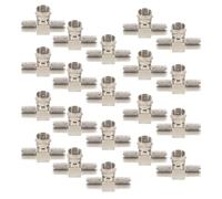 LABRIMP Lot De 20 Adaptateurs Câble Tv Type F Répartiteur Coaxial 1M2F Connecteur F Répartiteur Pour Câble Tv Satellite 1M2F Connecteur Cylindrique Argenté