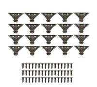 LABRIMP Lot de 20 Pieds de Boîte à Bijoux en Alliage de Zinc, Finition Bronze Ancien, Coin Métallique Décoratif pour Boîtes en Bois, Protection Robuste pour Coffrets à Bijoux et Meubles