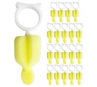 LABRIMP Lot de 24 Brosses à Tétine et Éponges à Bouteille en Plastique Jaune, Portables et Polyvalentes pour Nettoyer Biberons et Sucettes, Usage Intérieur et Extérieur