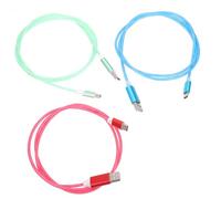LABRIMP Lot de 3 Câbles USB de Chargement LED Type-c pour Téléphone, Matériau TPE Flexible et Résistant, Éclairage Dynamique Coloré, Usage Bureau et Voyage, Couleurs Bleu, Vert et Rouge
