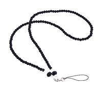 LABRIMP Lot De 3 Cordons De Téléphone Élégants En Perles Noirs Décoratifs Avec Trous Colliers De Pour Téléphones Portables