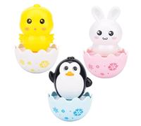 LABRIMP Lot De 3 Jouets à Bascule pour Bébé, Hochet en Mousse Sécurisée, Coloris Dessin Animé Multicolore, Jeu D’éveil pour Tout-Petits en Intérieur Extérieur