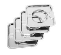 LABRIMP Lot de 4 Bacs de Récupération Carrés en Acier Inoxydable 19 Cm pour Cuisinière à Gaz, Protection Anti-projections D’huile et Graisse, Accessoires Pratiques pour Plaque de Cuisson