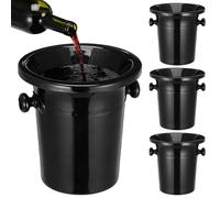 LABRIMP Lot de 4 Crachoirs à Vin Noirs Western en Pp Entonnoir Fixé, Seaux à Glace Double Oreille, Accessoires pour Dégustation et Refroidissement, Usage Bar et Cave à Vin