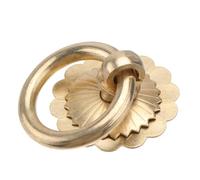 LABRIMP Lot de 4 Poignées de Meuble en Cuivre Vert, Style Simple, Anneau Rond Pratique et Résistant pour Armoire ou Fenêtre, Facile à Installer