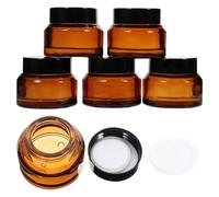 LABRIMP Lot de 5 Bocaux de Voyage en Verre et Pp 15g pour Crèmes Cosmétiques avec Couvercles, Économiseurs D'espace pour Noël et Nouvel An Couleur Aléatoire