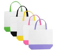 LABRIMP Lot de 5 Sacs en Toile Réutilisables pour Faire Les Courses - Indispensables Au Quotidien pour Vos Activités Publicitaires DIY Et Vos Achats de Rangement
