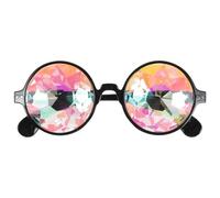 LABRIMP Lunettes Structure Robuste en Résine et PC Kaléidoscopiques Noires Protection UV 400 Ambiance Estivale Lors de Spectacles Lumineux LED et Festivals
