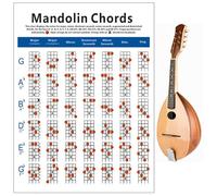 LABRIMP Mandolin Chord Chart Large Plate Paper Mandolin Exercise Diagram Fingering Practice Guide For Students And Teachers