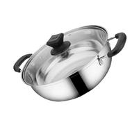LABRIMP Marmite à Soupe Inox Épaisse Double Poignée Casserole Chaude Capacité pour Cuisine Induction Familiale