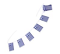 LABRIMP Mini Fanions Carrés Grèce avec Cordon Guirlande pour et Événements Nationaux Décoration Suspendue Polyvalente