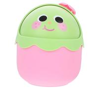 LABRIMP Mini Poubelle de Bureau avec Couvercle Petit Seau à Déchets Kawaii pour Rangement de Bureau pour Élimination des Déchets et Stockage Objets Divers Rose