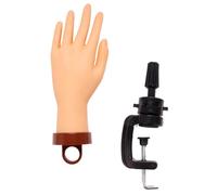 LABRIMP Modèle de Main D'entraînement pour Manucure avec Support, Main Factice Souple Réaliste, Mannequin D'exposition pour Ongles, Outil Pratique pour Nail Art et Formation