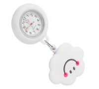 LABRIMP Montre Infirmière à Poche Télescopique en Silicone Blanc, Rétractable et Facile à Porter, Style Adorable et Pratique pour Personnel Infirmier et Médecins