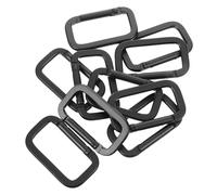 LABRIMP Mousqueton Carré Plat Noir en Aluminium, Lot de 10 Pièces
