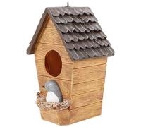LABRIMP Nid Nourricier en Résine Solide pour Oiseaux, Maison pour Oiseaux Extérieur, Protection Intempéries, Décoration Jardin et Salon Extérieur