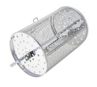 LABRIMP Panier à Rôtissoire Rotatif en Acier Inoxydable Antirouille pour Barbecue, Chauffage Uniforme, pour Noix et Viande en Famille ou Restaurant, 1 Set Argenté