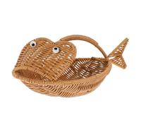LABRIMP Panier Alimentaire Imitation Rotin Panier à Desserts pour Cuisine Corbeille à Fruits Pratique Forme de Poisson