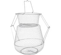 LABRIMP Panier de Pêche Pliable en Métal Résistant à l'usure Fond Plat, Filet à Poisson pour Homards et Crabes, Cage de Pêche Pratique et Solide