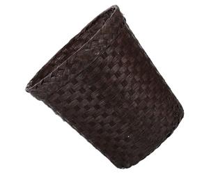 LABRIMP Panier Tressé en Papier Brun pour Déchets et Rangement Déco | Structure Stable, Fait Main, Look Chic et Élégant, Près du Lavabo, pour Papier Usagé et Paquet Doublure