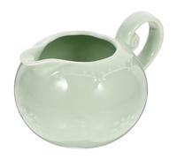 LABRIMP Pichet à Lait Céramique Vert Crémier avec Bec Verseur pour Sauces Vinaigrettes et Lait Accessoire de Cuisine Élégant et Pratique